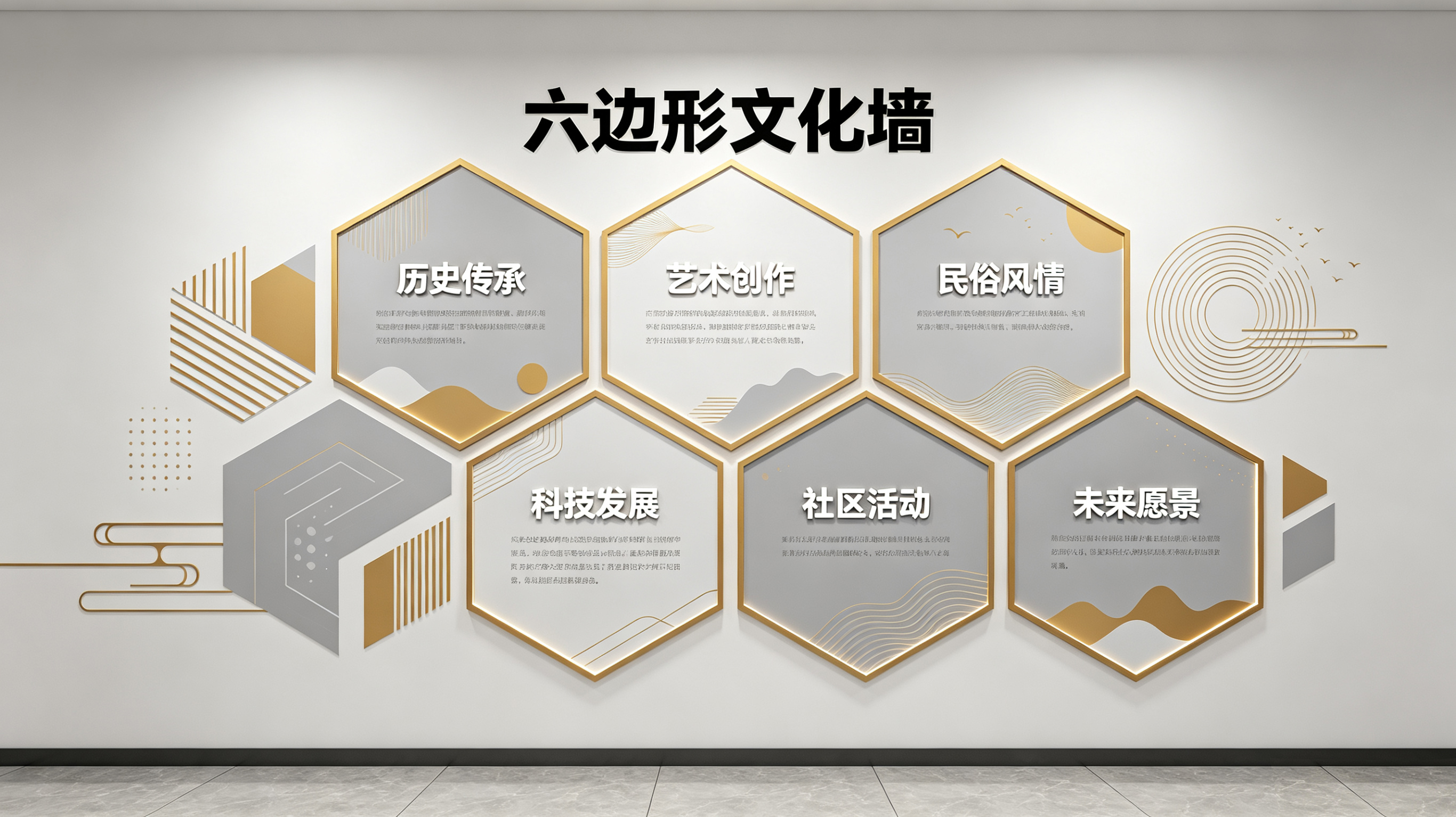 怀宁企业文化墙 | 六边形信息美学